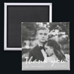 Simple Wedding Photo Thank You Favour Magnet<br><div class="desc">These modern wedding photo thank you favour magnets were designed for your black and white wedding photo. Customise with your photo, names and wedding date and mail to family and friends. A great way to say thank you and to give them a keepsake from your wedding they will cherish for...</div>