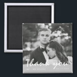 Simple Wedding Photo Thank You Favour Magnet<br><div class="desc">These modern wedding photo thank you favour magnets were designed for your black and white wedding photo. Customise with your photo, names and wedding date and mail to family and friends. A great way to say thank you and to give them a keepsake from your wedding they will cherish for...</div>