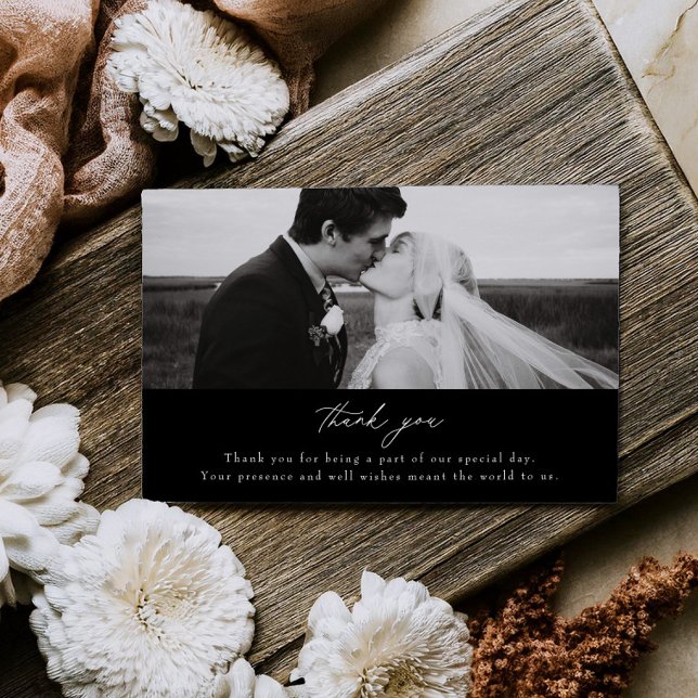 Simple Wedding Photo Thank you Flat Card (Creator Uploaded)