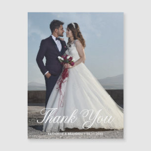 Simple Wedding Photo Thank You Magnetic Card