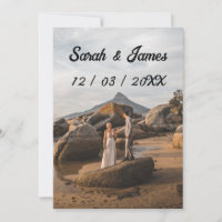 Simple Wedding Photo Wine Label