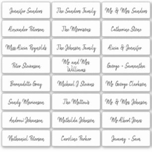 Simple wedding place card guest names script