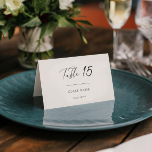Simple Wedding Place Card With Menu & Meal Choice