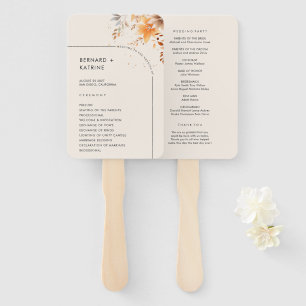 Simple Wedding Program Hand Fan