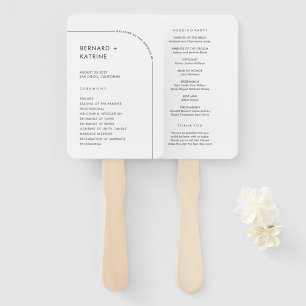Simple Wedding Program Hand Fan