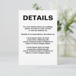 Simple Wedding QR Code Enclosure Card