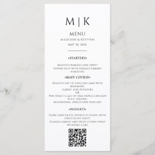 Simple Wedding QR Code Menu