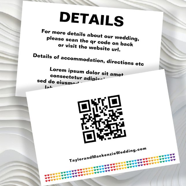 Simple Wedding QR Code Rainbow Love Hearts Enclosure Card (Simple Wedding QR Code Rainbow Love Hearts Enclosure Cards by Ricaso Gay wedding, Sounds Gay I'm In
)