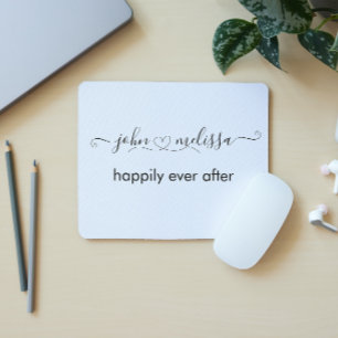 Simple Wedding Quote Script Names Mouse Pad