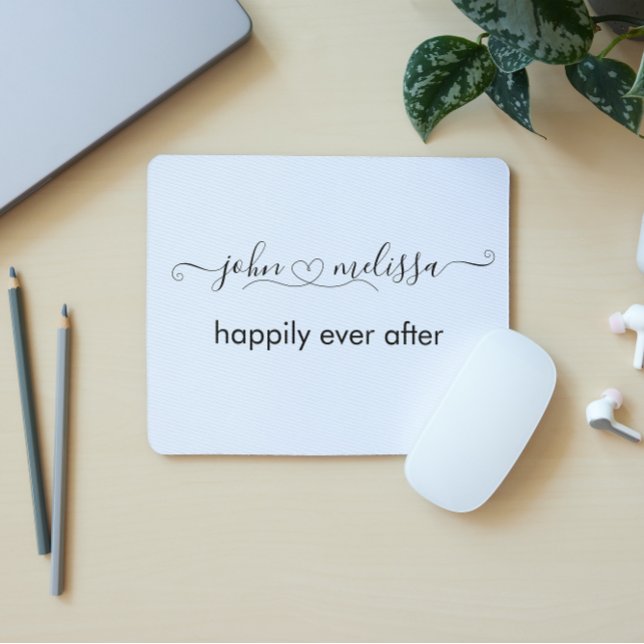 Simple Wedding Quote Script Names Mouse Pad (Creator Uploaded)