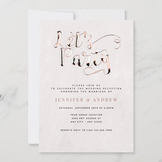Simple Wedding Reception Invitations (Front)