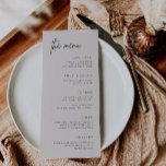 Simple Wedding Reception Party Formal Dinner Menu<br><div class="desc">Our custom menu card features simple script lettering - perfect for informing your guests of their meal choices at your wedding or event. This item is part of our Hunter wedding suite H100,  please shop our store for matching products.</div>