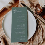 Simple Wedding Reception Party Formal Dinner Menu<br><div class="desc">Our custom menu card features simple script lettering - perfect for informing your guests of their meal choices at your wedding or event. This item is part of our Hunter wedding suite H100,  please shop our store for matching products.</div>