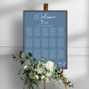 Simple Wedding Reception Seating Chart Blue