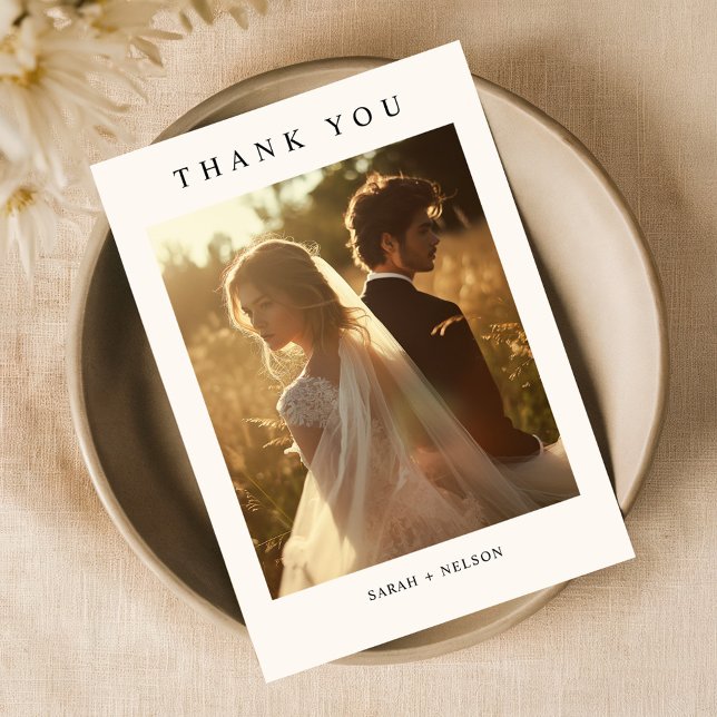 Simple Wedding Reception Table Photo Thank You Card (Creator Uploaded)