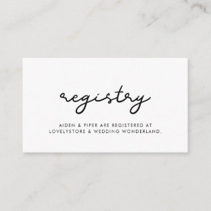 Simple wedding registry card