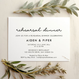 Simple wedding rehearsal dinner invitation