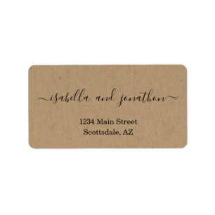 Simple Wedding Return Address Labels - Kraft