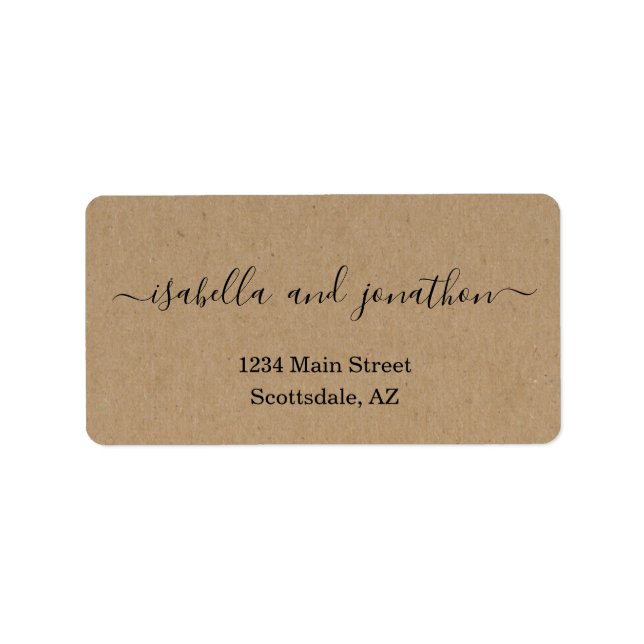 Simple Wedding Return Address Labels - Kraft (Front)
