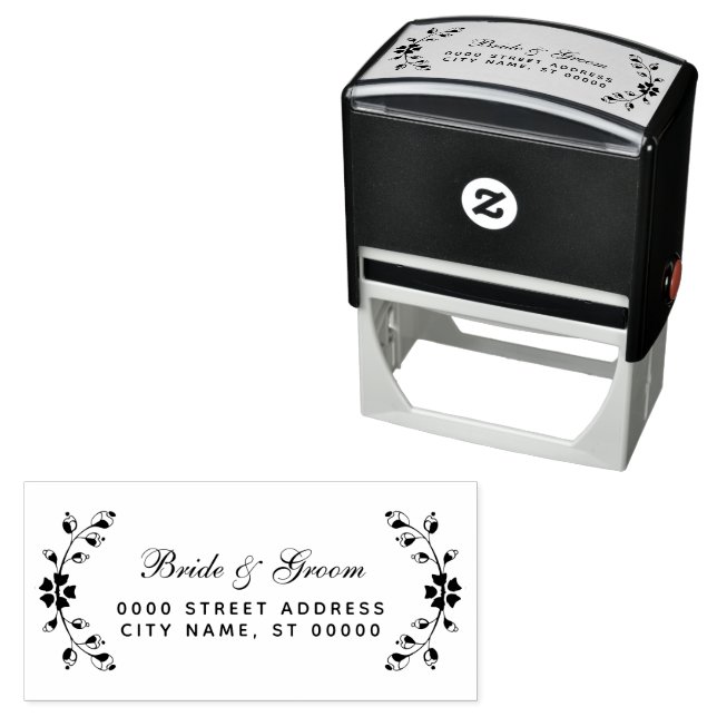Simple Wedding Return Address Self-inking Stamp (In Situ)
