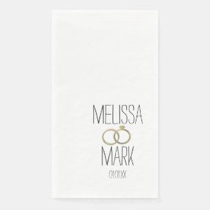 Simple Wedding Ring Faux Gold Rings Napkin