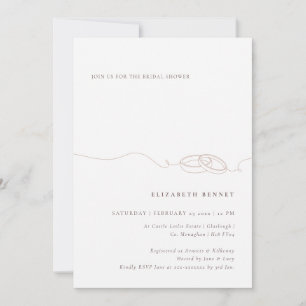 Simple Wedding Rings   Blush Pink Bridal Shower Invitation