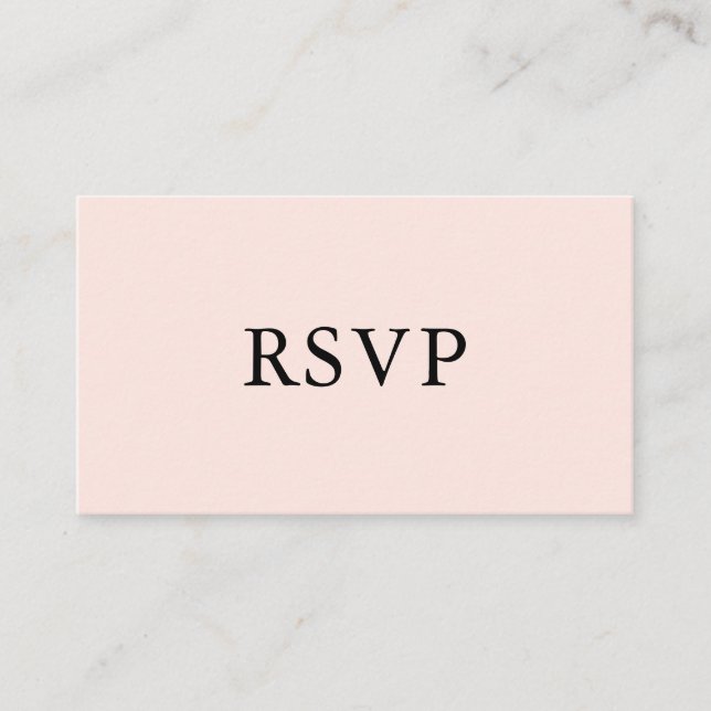 Simple Wedding RSVP | Blush Pink Enclosure Card (Front)