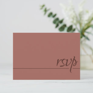 Simple Wedding RSVP Calligraphy Terracotta Card