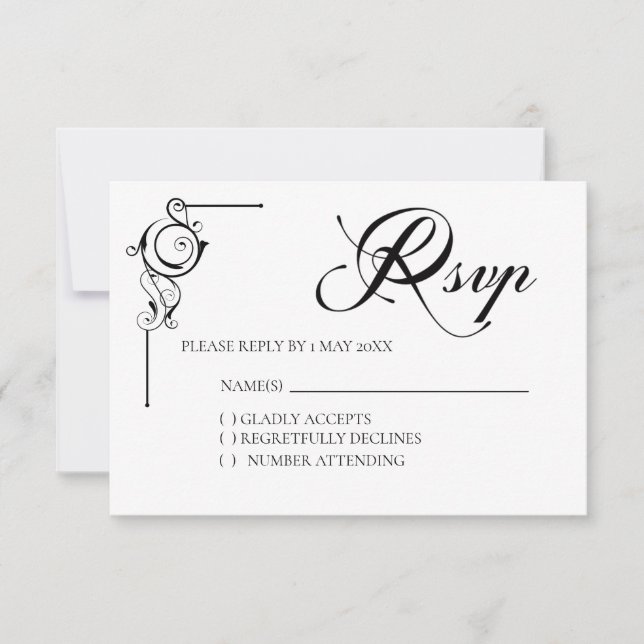 Simple Wedding RSVP card (Front)