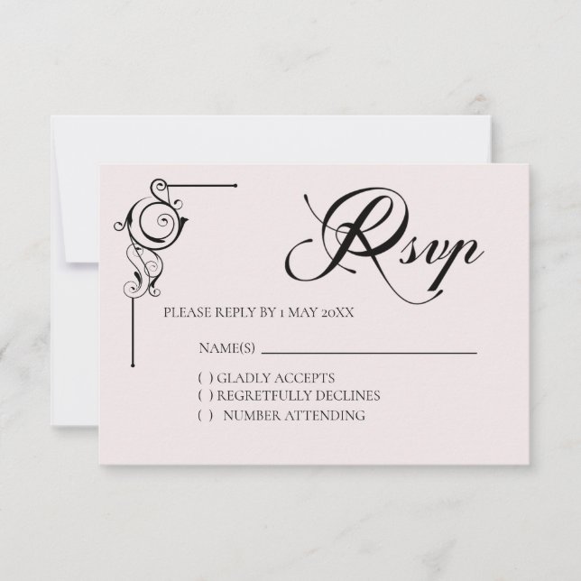 Simple Wedding RSVP card (Front)