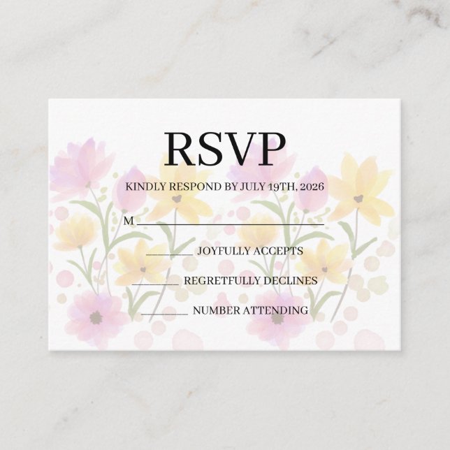 Simple Wedding RSVP Enclosure Card (Front)