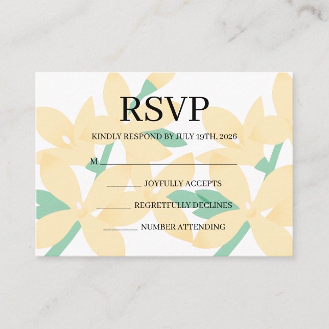 Simple Wedding RSVP Enclosure Card (Front)