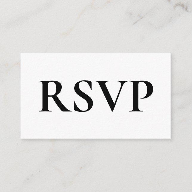 Simple Wedding RSVP Enclosure Card (Front)