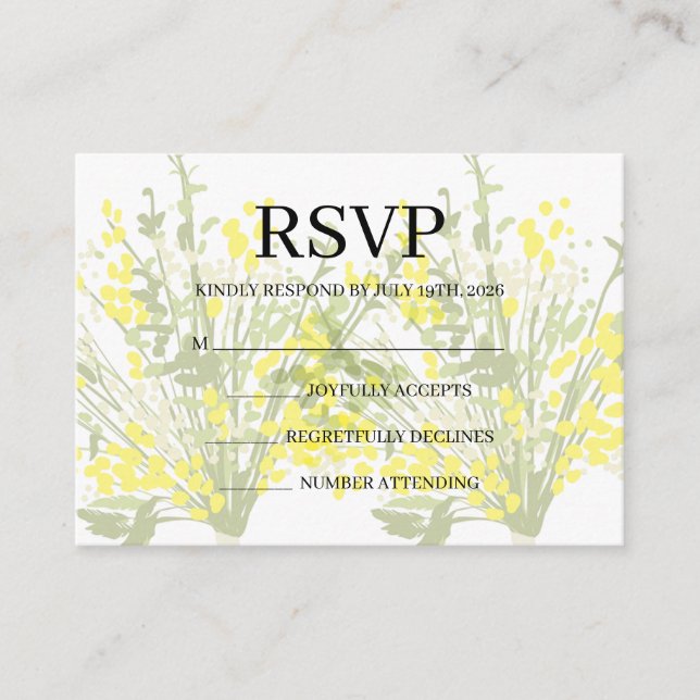 Simple Wedding RSVP Enclosure Card (Front)
