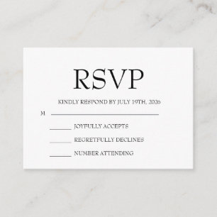 Simple Wedding RSVP Enclosure Card – Minimal Elega