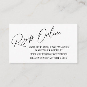 Simple Wedding RSVP Online Elegant Handwriting Enclosure Card