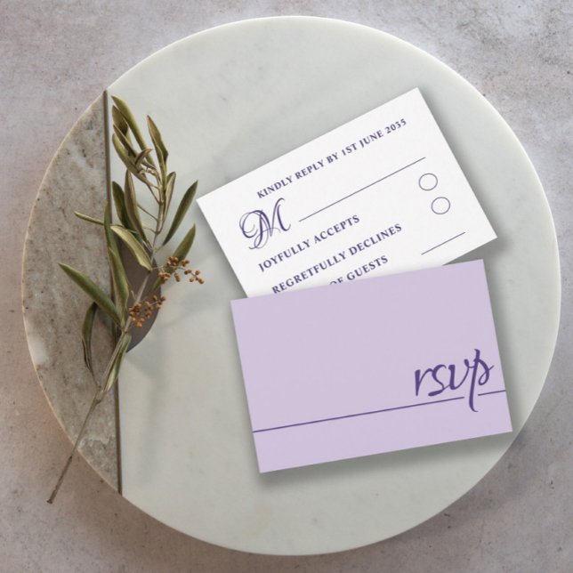 Simple Wedding RSVP Purple Lilac  (Creator Uploaded)