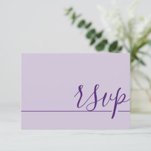 Simple Wedding RSVP Purple Lilac  Card