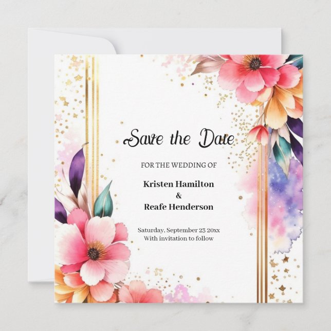 Simple Wedding Save The Date Card (Front)