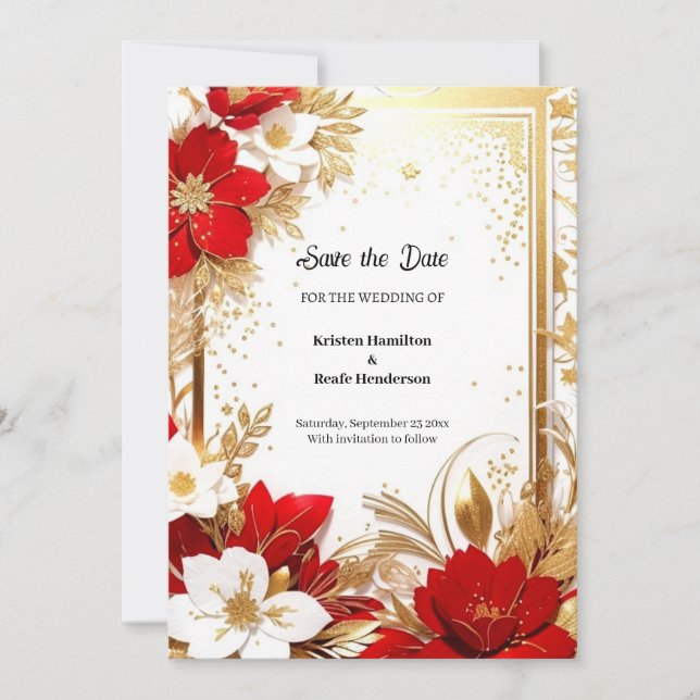 Simple Wedding Save The Date Card (Front)