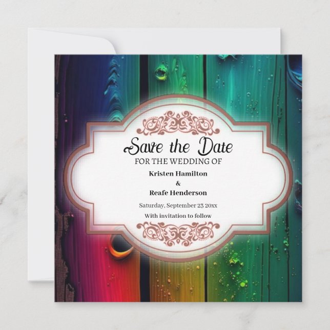 Simple Wedding Save The Date Card (Front)