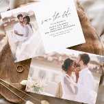 Simple Wedding Save the Date Photo<br><div class="desc">Wedding Save the Date Cards that have a photo on the front and back. The Save the Date cards contain a modern hand lettered cursive script typography that are elegant,  simple and modern to use after you wedding day celebration.</div>