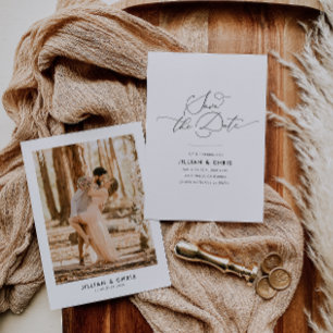 simple wedding save the date photo card