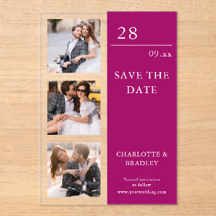 Simple Wedding Save The Date Photo Picture Acrylic Invitations