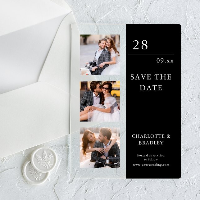 Simple Wedding Save The Date Photo Picture Acrylic Invitations (Creator Uploaded)