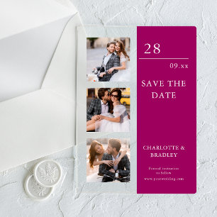 Simple Wedding Save The Date Photo Picture Acrylic Invitations