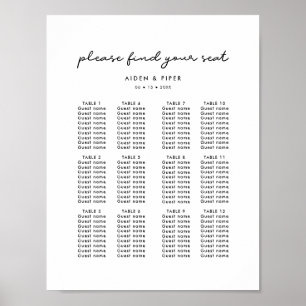 Simple wedding seating chart