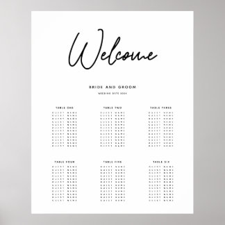 Simple Wedding Seating Chart Print