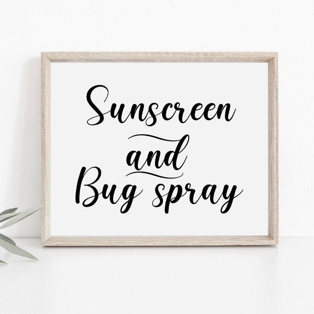 Simple Wedding Sunscreen and Bug Spray Sign (Creator Uploaded)
