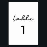 Simple wedding table number card<br><div class="desc">A very simple and elegant typography that will suit your chic wedding! Fully customisable colours.</div>